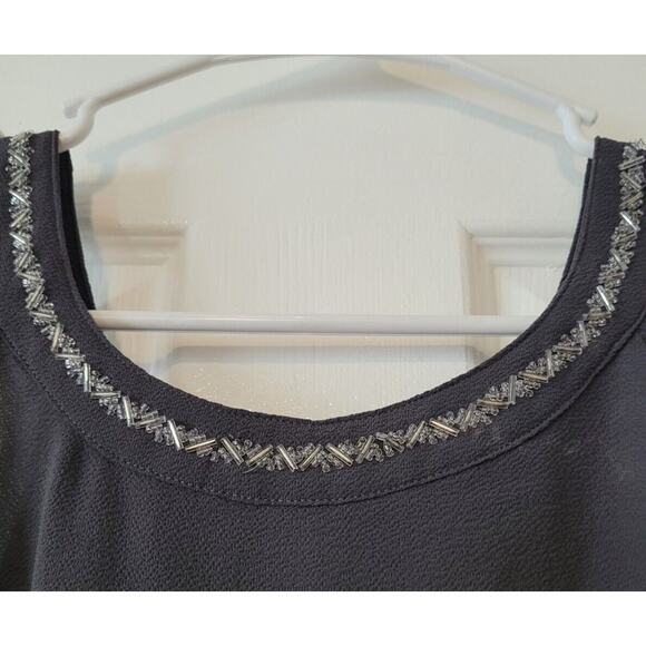 Torrid 3 Gray Beaded Neckline Tank Sleeveless Blouse Dress Formal Party - Picture 5 of 5